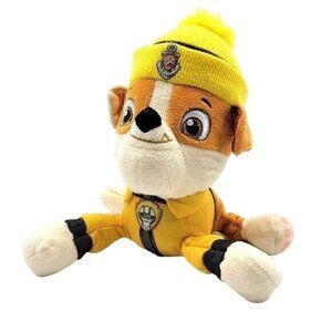 2/$15 Paw Patrol Rubble Plush Toy 8" Yellow Hat & Uniform Stuffed Animal Kids